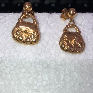 Gold-Tone Handbag Drop Earrings - Women Jewelry Earrings